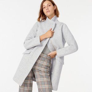 J Crew cocoon Pea Coat Italian Gray J5536 Size 12